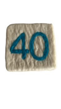 Geburtstagsgeschenk 40 Jahre Filzseife Handgemacht Zahl 40 Blau