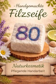 Savon Feutre Fait Main Numéro 80 Bleu