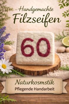 Savon Feutre Fait Main Numéro 60 Rouge Foncé