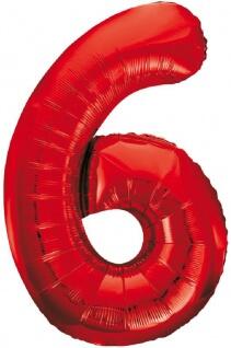 Zahlenballon 6 Rot 40cm