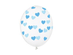 Ballons Weiss blaue Herzen