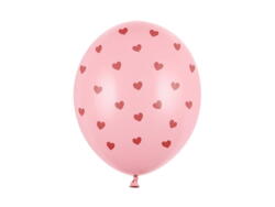 Ballons Pink mit Rote Herzen