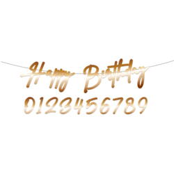 Girlande Happy Birthday mit Zahlen 0 bis 9