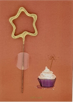 Geschenkkarte Wunderkerze Cupcake