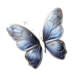 Bügelbild Schmetterling  Blau