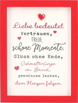 Geschenk Bild Liebe ist Vertrauen