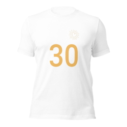 T-Shirt Weiss Zahl 30 Gold