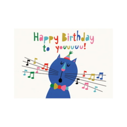 Geburtstagskarte Happy Birthday to you Singende Katze