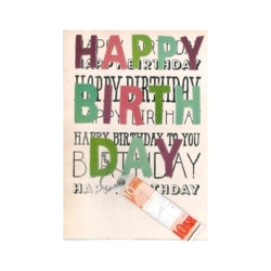 Geburtstagskarte Happy Birthday  Mit Accessoires verziert Inklusive Fach für Geldgeschenk