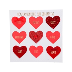 Geburtstagskarte Herzenswünsche zum Geburtstag 