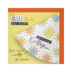 Geburtstagskarte  Alles Gute  Lieblingskollegin  Gute Laune mit 17 Buchstaben  