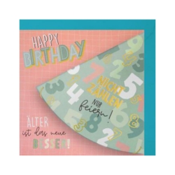 Geburtstagskarte  Happy Birthday  Nicht zählen nur feiern  Älter ist das neue besser      