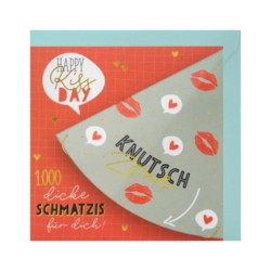 Geburtstagskarte  Happy Kiss Day  Knutschzone  1000 dicke Schmatzis für dich      
