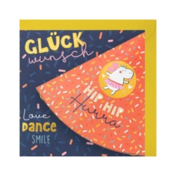 Geburtstagskarte  Glückwunsch  Hip Hip Hurra  Love Dance Smile      
