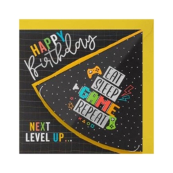 Geburtstagskarte  Happy Birthday  Eat Sleep Game Repeat  Next Level Up      