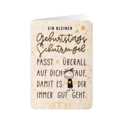 Geburtstagskarte  Ein kleiner GeburtstagsSchutzengel passt überall auf dich auf damit es dir immer gut geht     