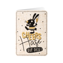 Geburtstagskarte  Cheers Hase  Auf dich     