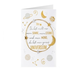 Grusskarte Sterne Sonne Sterne Mond Universum