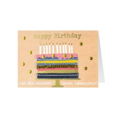 Geburtstagskarte Jeans Geburtstagkskuchen 