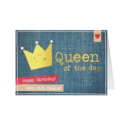 Geburtstagskarte Jeans Queen of the day