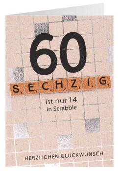 60 Geburtstagskarte 60 ist nur 14 in Scrabble