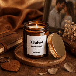 Duftkerze 3 Jahre Lederhochzeit