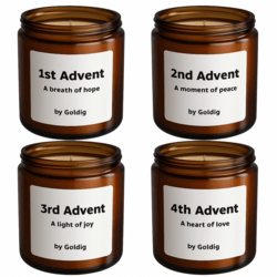 Adventskerzen Set  A Breath of Hope, Peace, Joy & Love