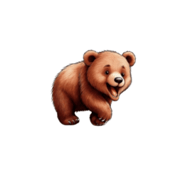 Bügelbild Bär süsses Tiermotiv für Kinder (6 x 6 cm)