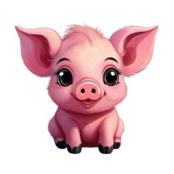 Bügelbild Baby Schwein