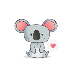 Bügelbild Süsser verliebter Koala