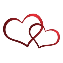 Bügelbild Verbundene Herzen