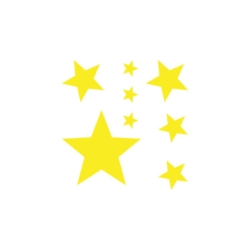 Bügelbilder Set Sterne Gelb Solid