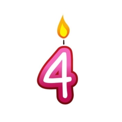 Bügelbild Geburtstagszahl 4