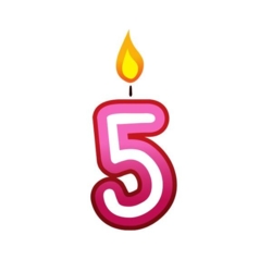 Bügelbild Geburtstagszahl 5