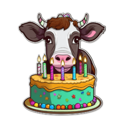 Bügelbild Birthday COW