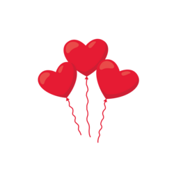 Bügelbild Herz Ballone