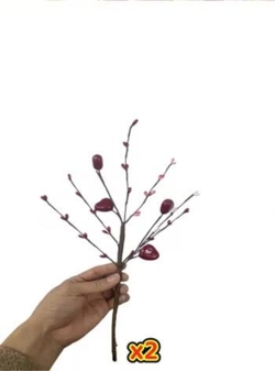 Fleurs artificielles avec cœurs rouges  40cm 2 pièces