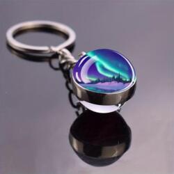 Porte-clés trèfle doré avec strass