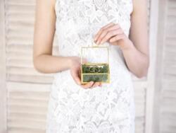 Glasbox für Ringe Gold
