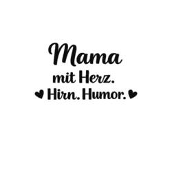 Bügelbild Mama mit Herz Hirn Humor