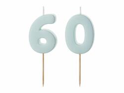 Tortenkerzen Set Zahl 6 & 0 Hellblau