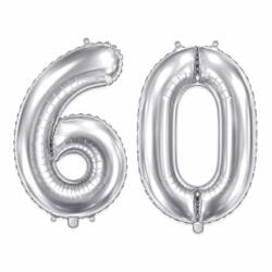 60 Geburtstag Ballons Set 6 & 0 Silber 35cm