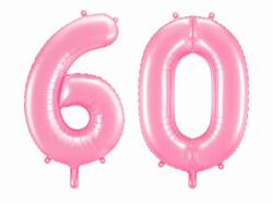 60 Geburtstagsballons Pink 86cm - Set 6 & 0