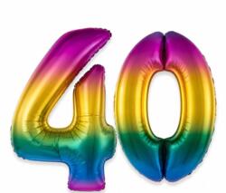 40 Geburtstag Ballon Set 4 & 0 Regenbogen