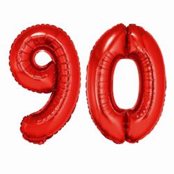 90 Geburtstag Ballon Set 9 & 0 Rot 1M