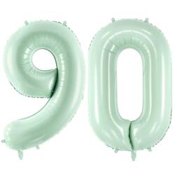 90 Geburtstag Ballon Set 9 & 0 Helles Grün 72cm