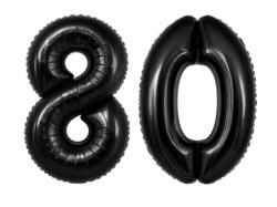 80 Geburtstag Ballon Set 8 & 0 Schwarz 1M