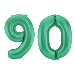 90 Geburtstag Ballon Set 9 & 0 Grün 86cm