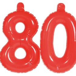 Zahlenballon Set 80 Latex Ballons -8 & 0 Rot