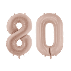 80 Geburtstag Ballon Set 8 & 0 Dunkelbeige 72cm
